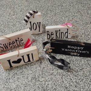 Handmade Valentine's Words on Wood